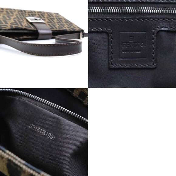 FENDI Brown Leather Zucca Shoulder Bag - Picture 5 of 5